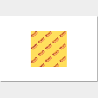 Yellow Hot Dog Posters and Art